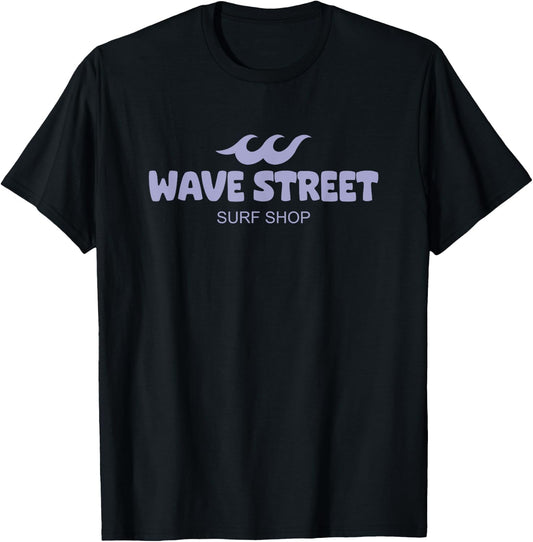 Wave Street Classic Waves on the Beach Surf Shop Graphic Women Girls Kids T-Shirt - T-Shirt | Black