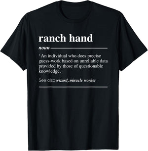 Gifts For Ranch Hand Ranch Hand Definition Funny Noun T-Shirt - T-Shirt | Black