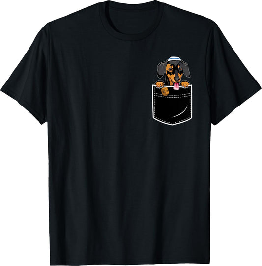 Wiener Hanukkah Pajamas Chanukah Doxie Pocket Dachshund Dog Men Women Kids T-Shirt - T-Shirt | Black