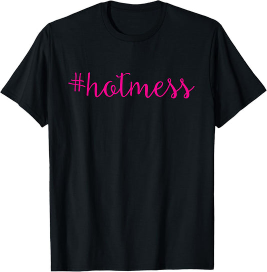 Hotmess Funny Workout Gym Running & Cycling T-Shirt - T-Shirt | Black