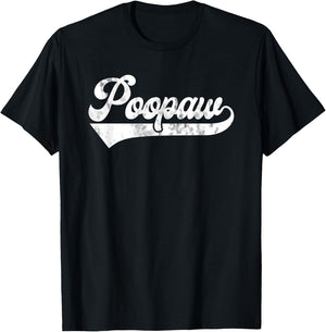Poopaw Vintage Retro Father's Day for Papa Grandpa T-Shirt - T-Shirt | Black