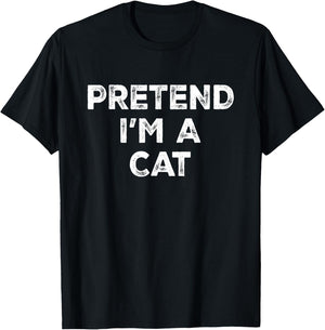Pretend I'm A Cat Lazy Halloween Costume T-Shirt - T-Shirt | Black