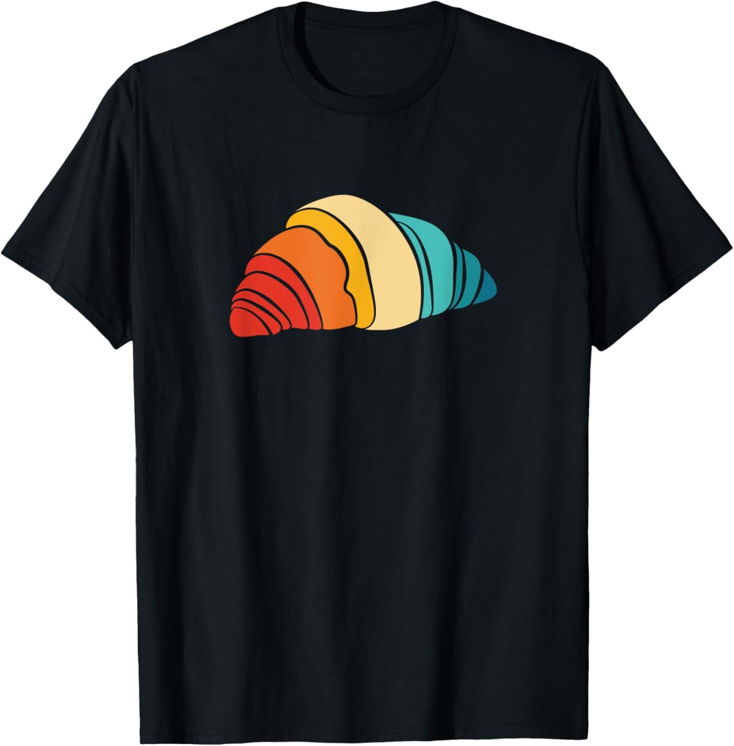 Retro French Bread Croissant For Croissant Lover T-Shirt - T-Shirt | Black