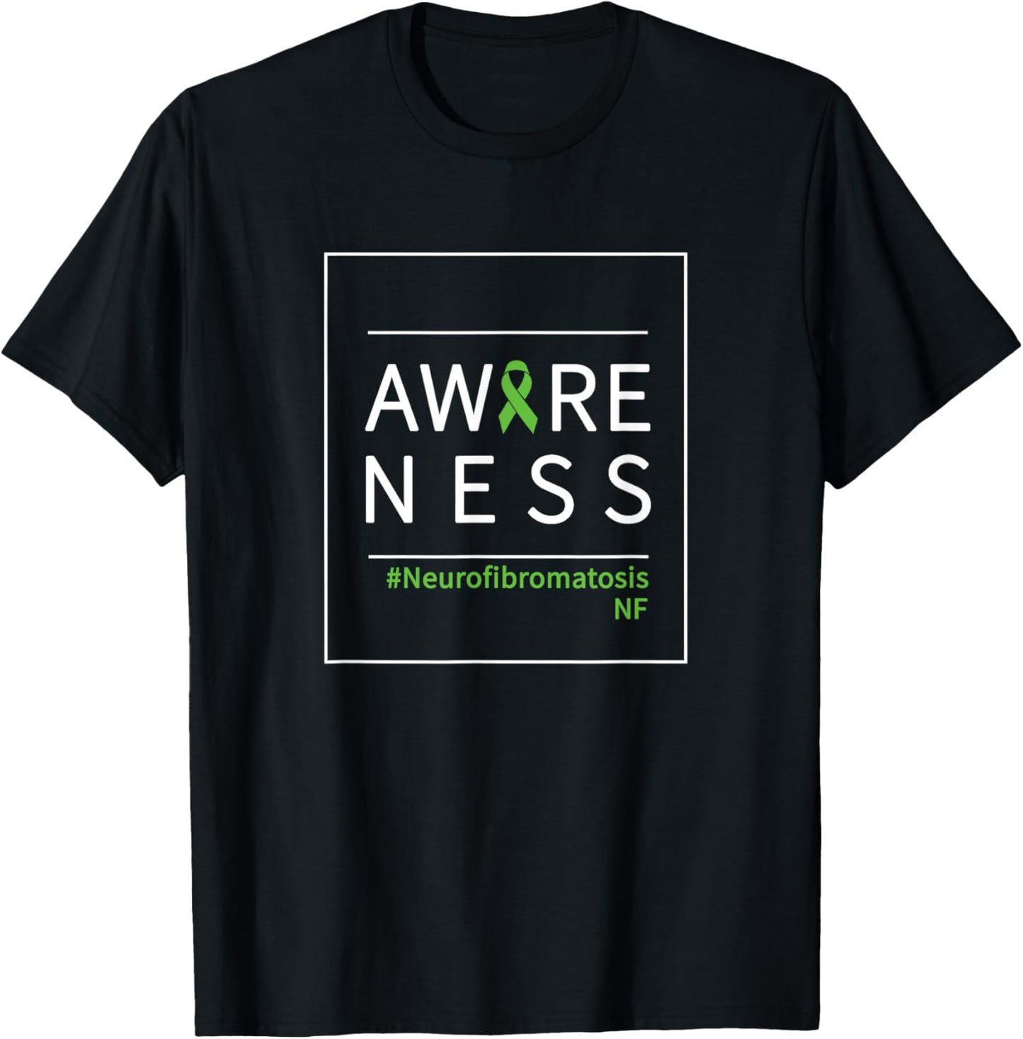 NF Warrior and Supporter Neurofibromatosis Awareness Ribbon T-Shirt - T-Shirt | Black