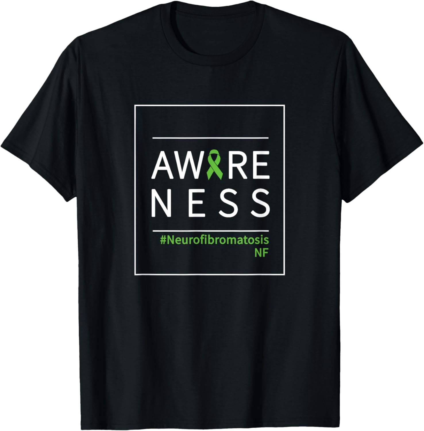 NF Warrior and Supporter Neurofibromatosis Awareness Ribbon T-Shirt - T-Shirt | Black
