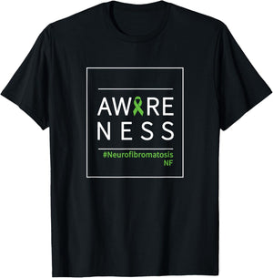 NF Warrior and Supporter Neurofibromatosis Awareness Ribbon T-Shirt - T-Shirt | Black