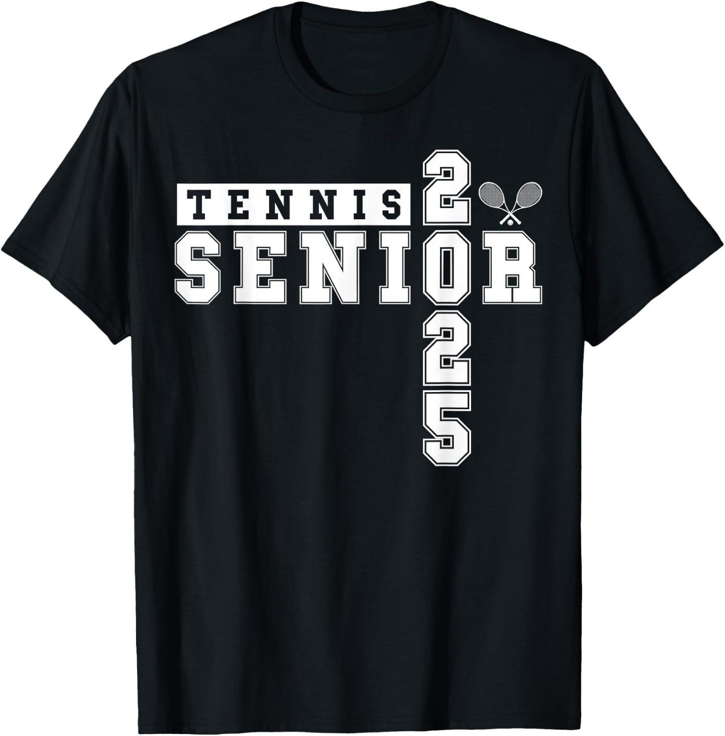 Tennis Senior Night Tennis Senior 2025 Graduation 3 T-Shirt - T-Shirt | Black