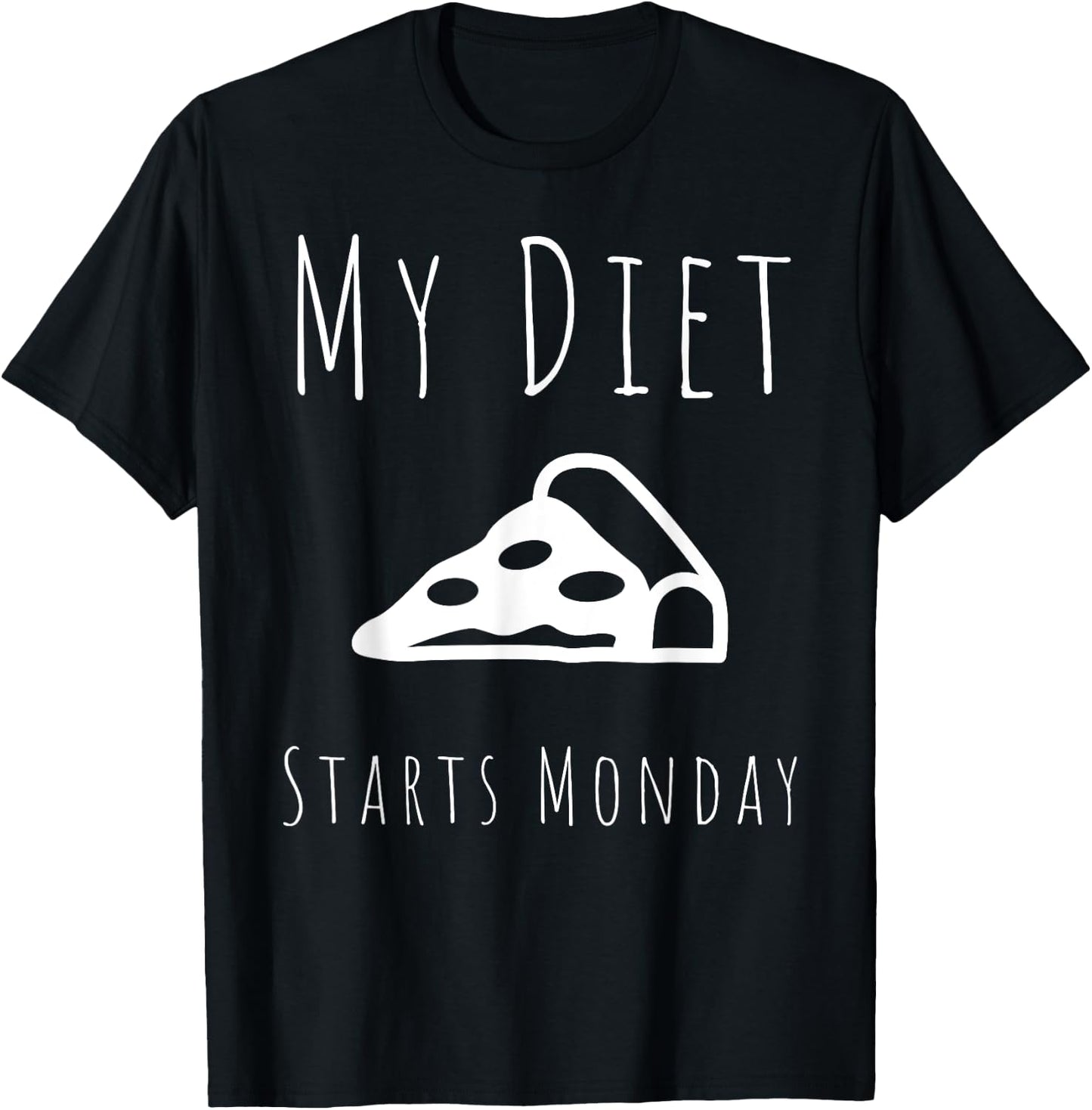 My Diet Starts Monday Funny Fitness Diet T-Shirt - T-Shirt | Black