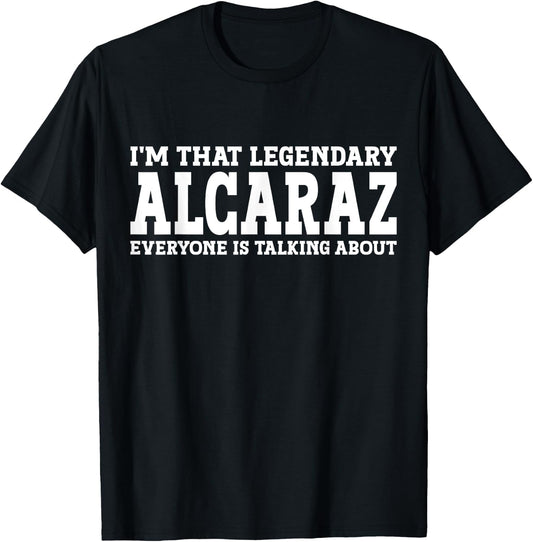 Alcaraz Surname Funny Team Family Last Name Alcaraz T-Shirt - T-Shirt | Black