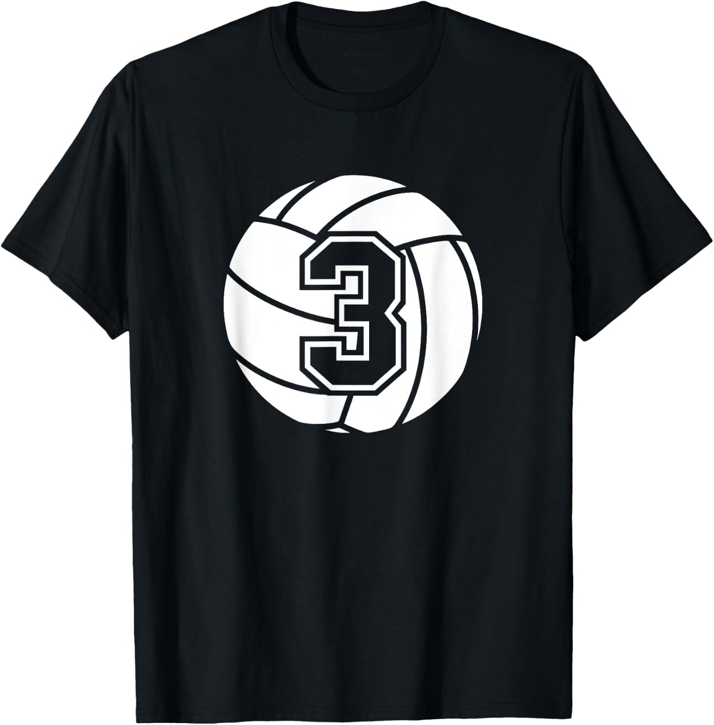 Volleyball Player #3 Volleyball Mom Dad Jersey Number 3 T-Shirt - T-Shirt | Black