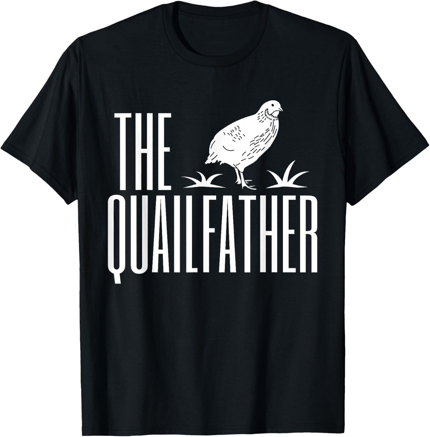 The Quailfather Dad Father's Day Quail Bird T-Shirt - T-Shirt | Black