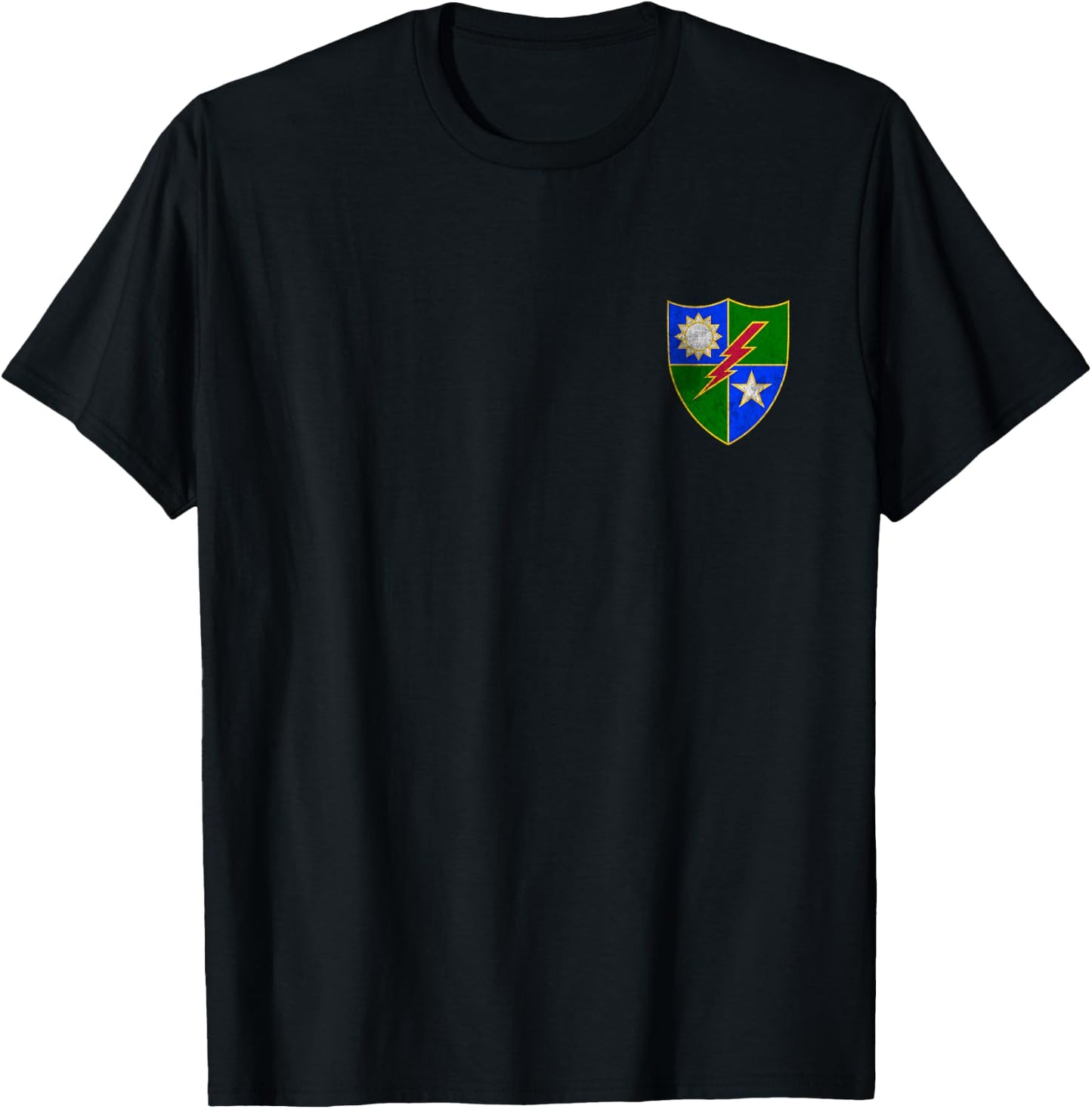 75th Ranger Regiment DUI Distressed Logo Airborne Rangers T-Shirt - T-Shirt | Black