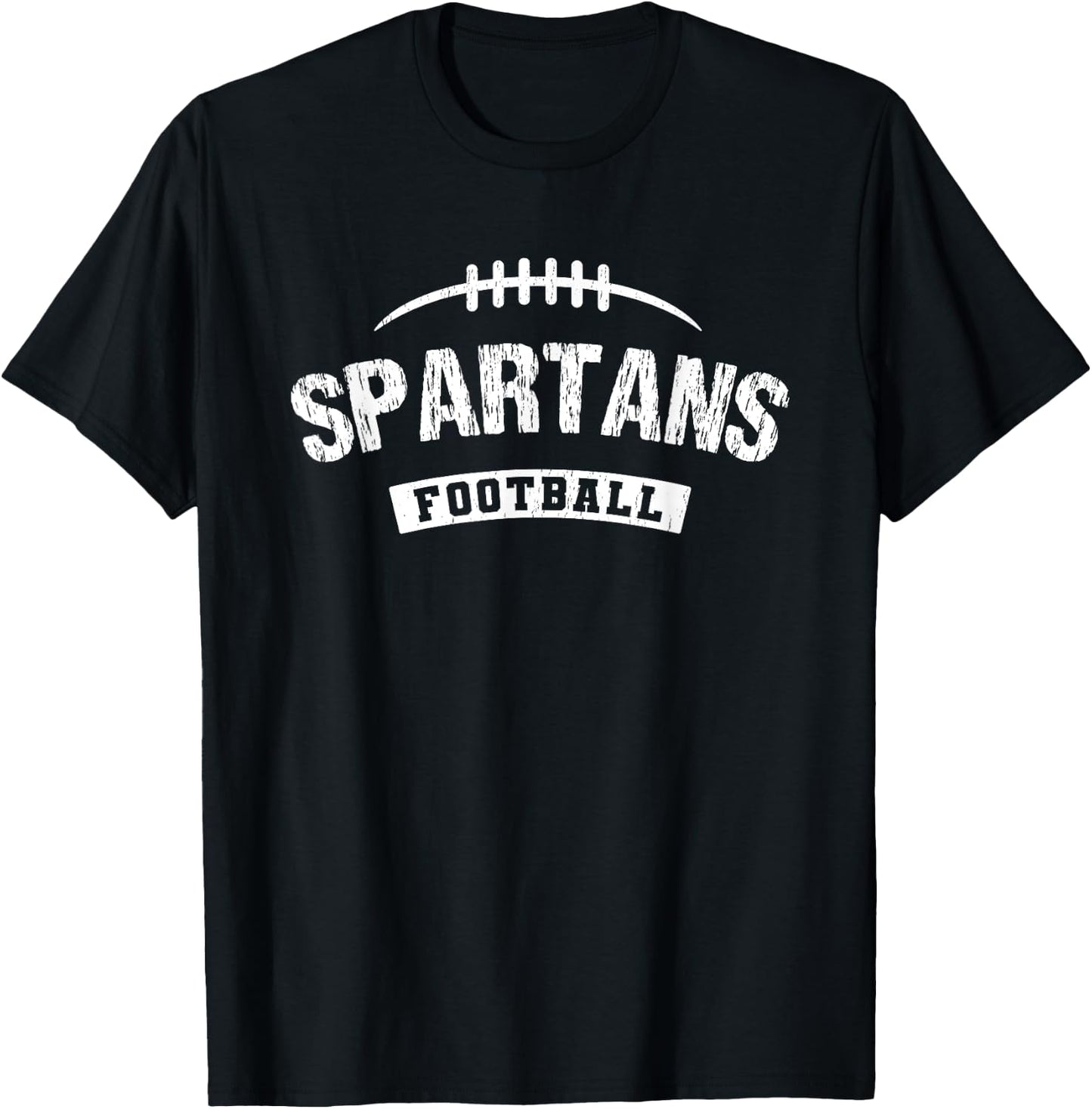 Spartans Sycamore Football Distressed HS T-Shirt - T-Shirt | Black