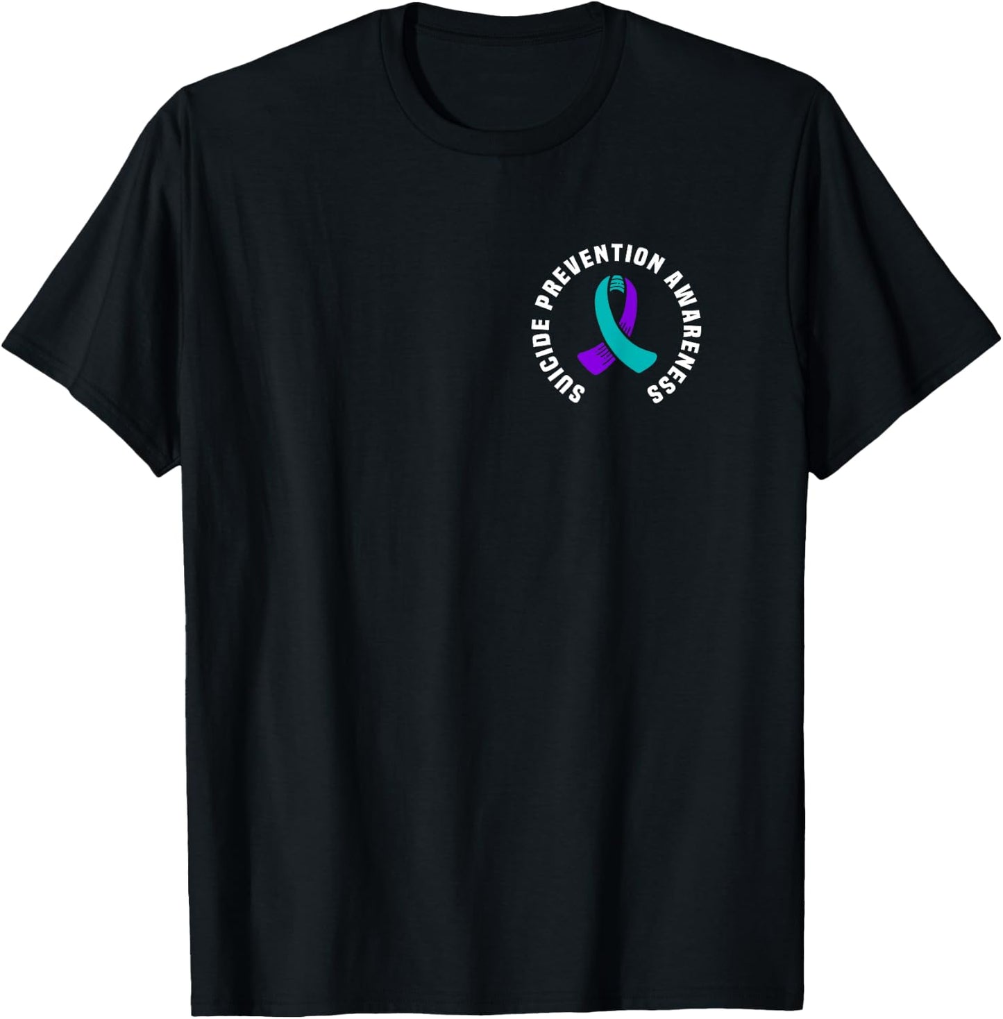 National Suicide Prevention Awareness Month Wear Women's Suicide Prevention Awareness , Black, Small, Short Sleeve, Round Neck, Modern Pocket Design with Awareness Ribbon T-Shirt - T-Shirt | Black