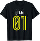 LIAM 01 - Number One Team Sports Fan Varsity Style T-Shirt - T-Shirt | Black