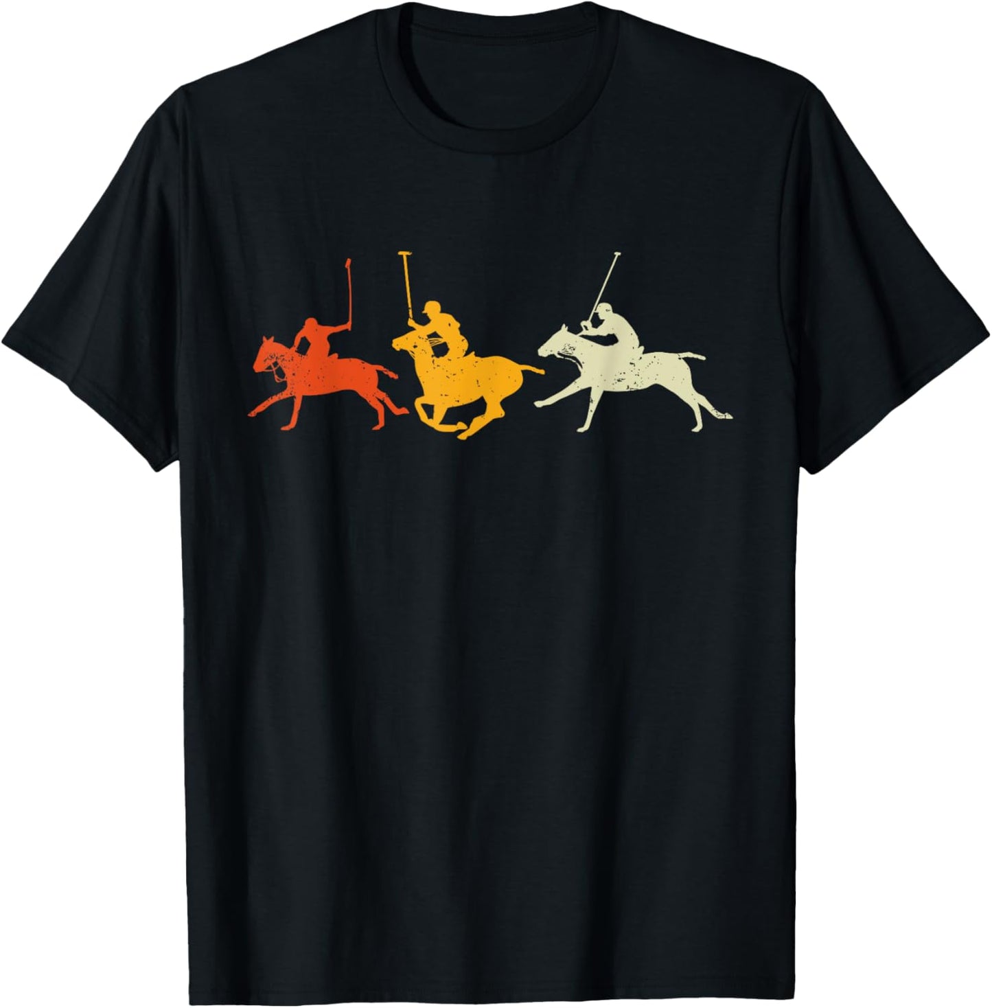 Polo Players Horseback Riding Horse Equestrian Sports T-Shirt - T-Shirt | Black