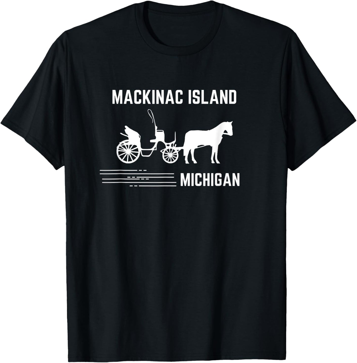 Mackinac Island Great Lakes State Midwest Mitten MI Souvenir T-Shirt - T-Shirt | Black