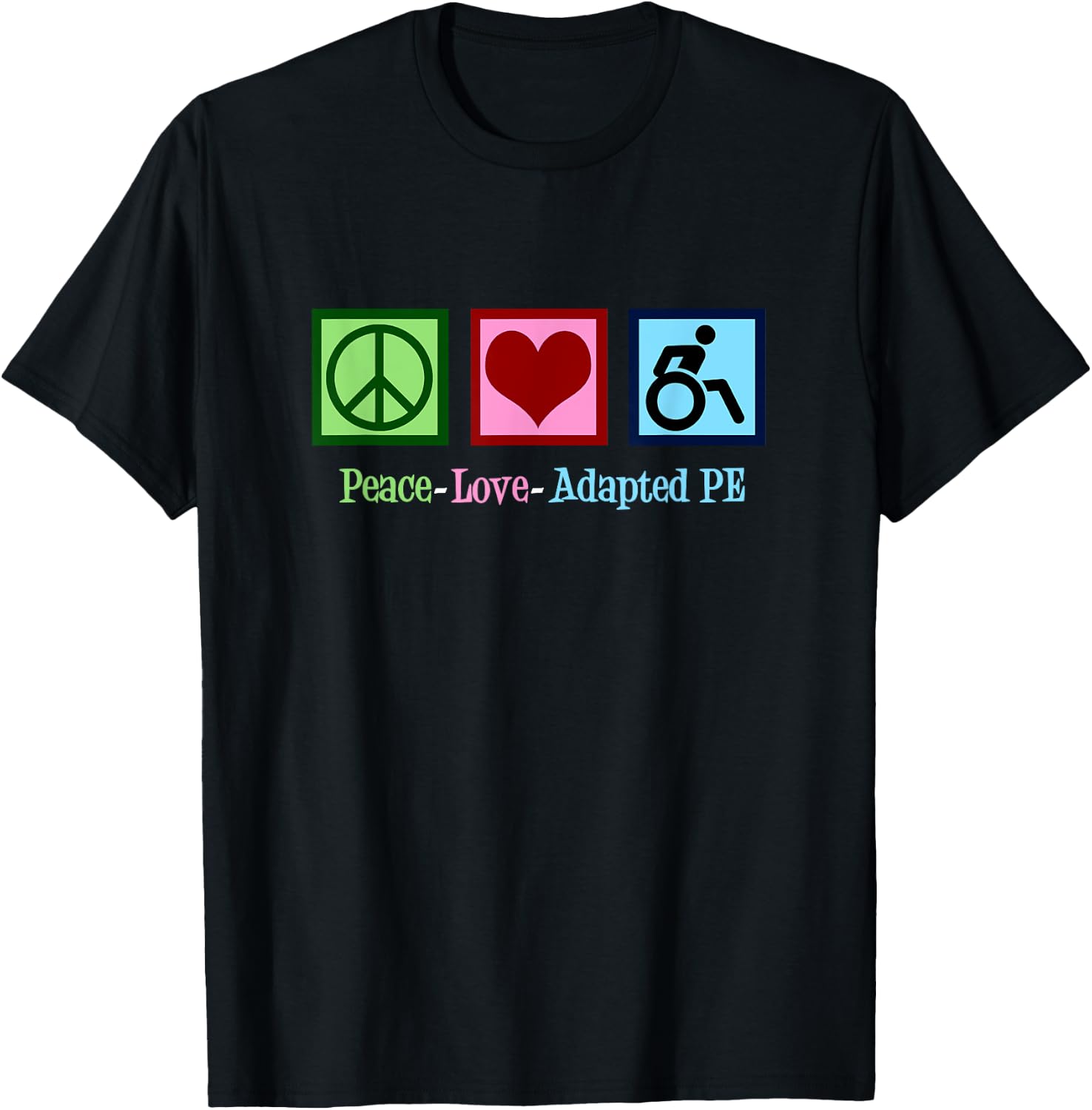 Peace Love Adapted PE T-Shirt - T-Shirt | Black