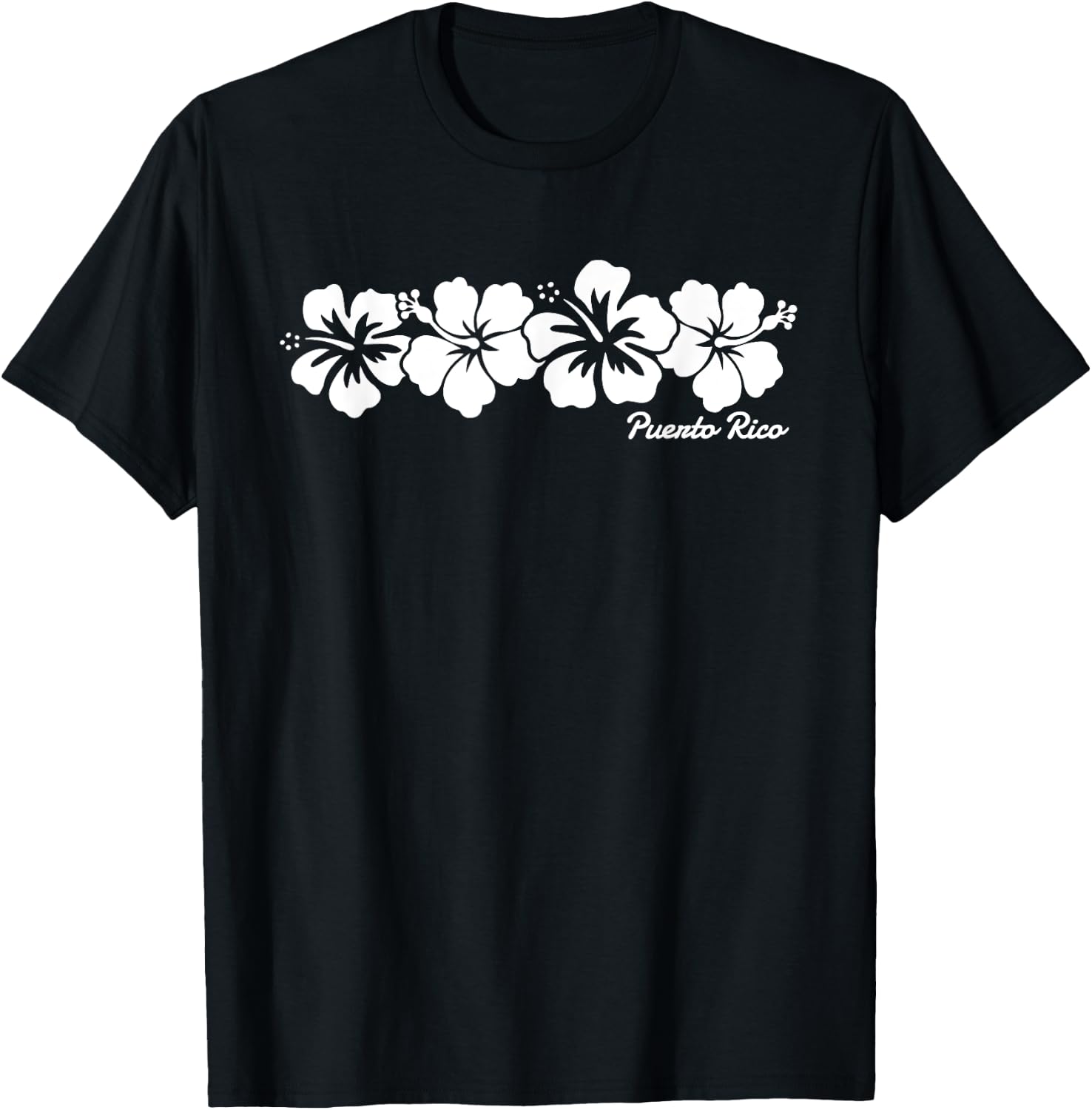 Puerto Rico Hibiscus Flower Boys Girls Vacation Souvenir T-Shirt - T-Shirt | Black