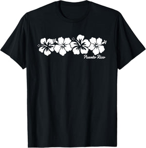 Puerto Rico Hibiscus Flower Boys Girls Vacation Souvenir T-Shirt - T-Shirt | Black