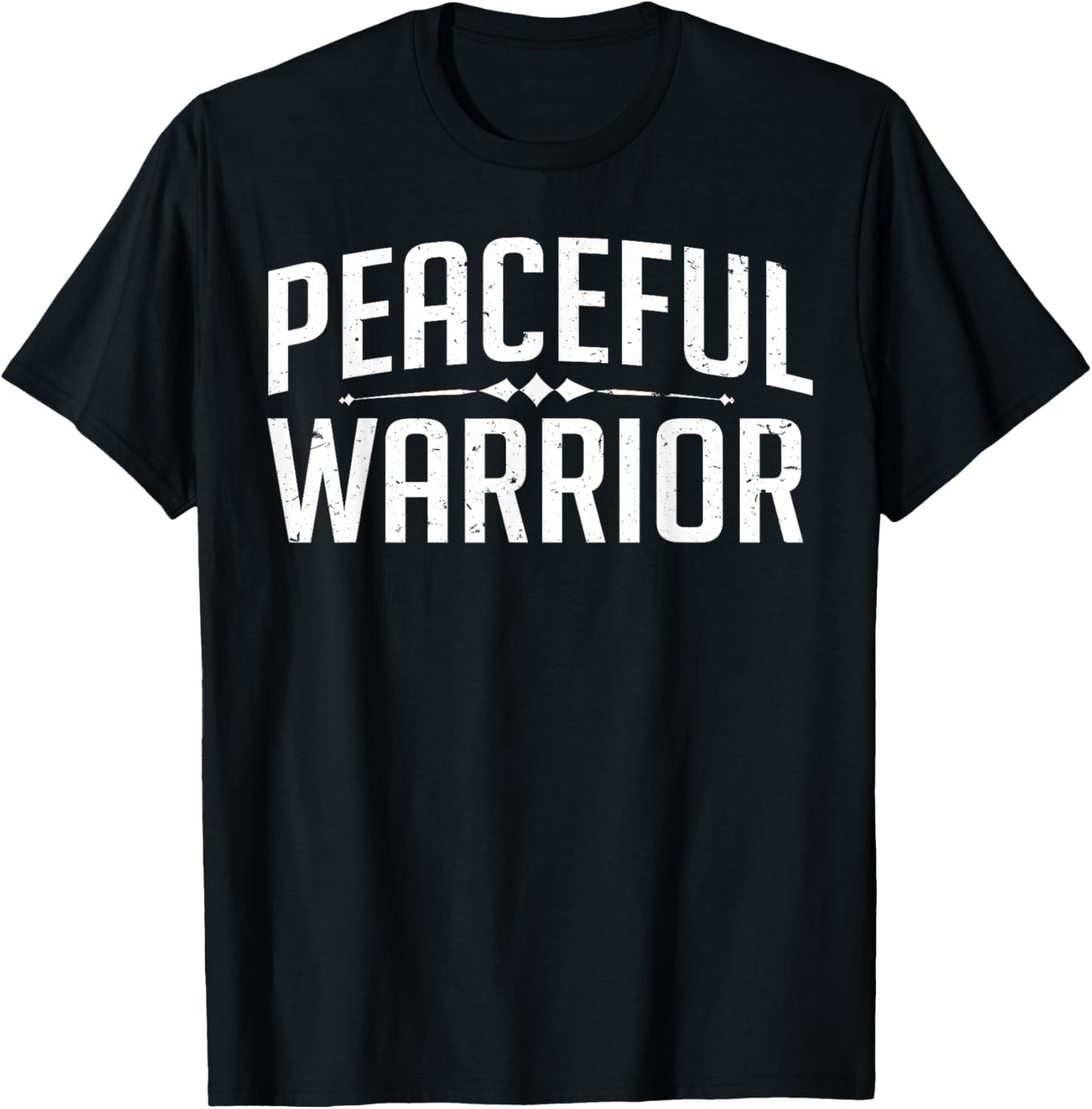 Peaceful Warrior Yoga and Meditation Distressed T-Shirt - T-Shirt | Black
