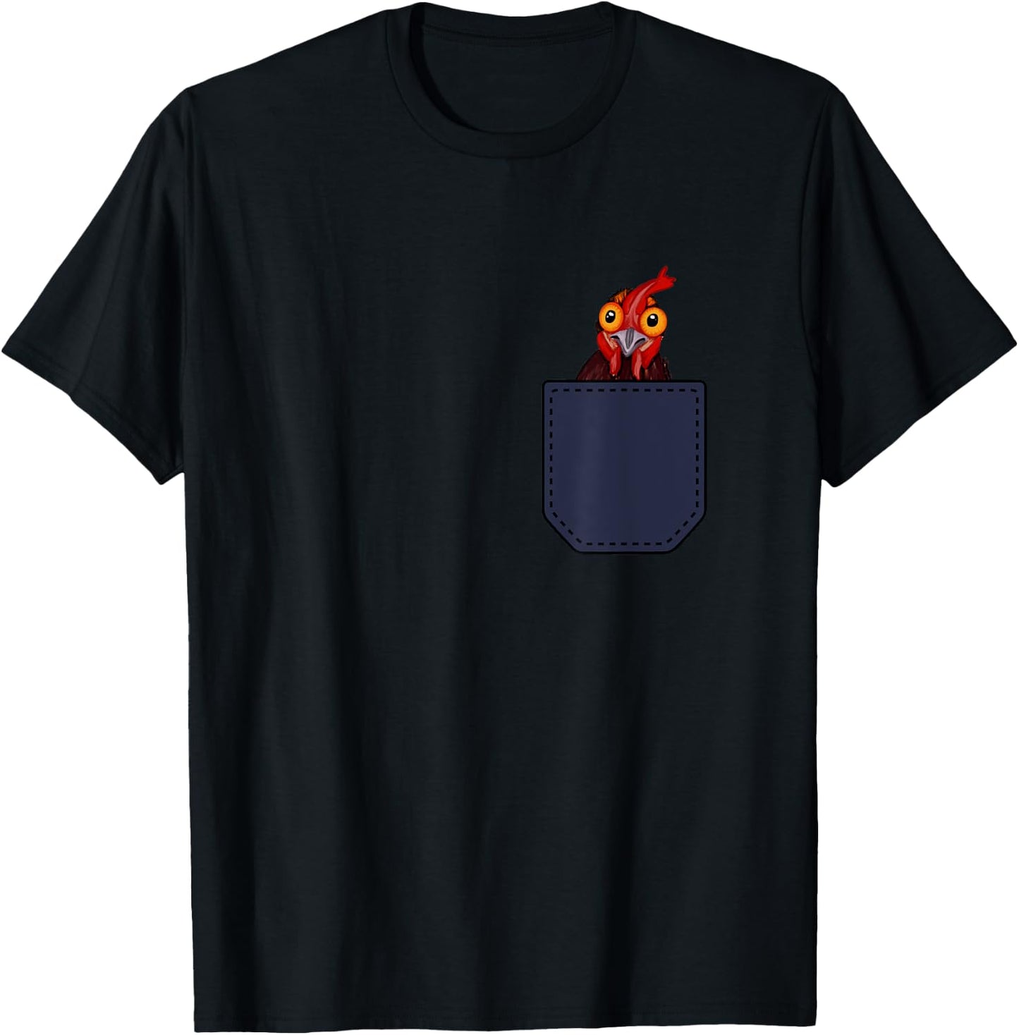 Chicken Farmers Cute and Funny Rooster Black Adult T-Shirt - T-Shirt | Black