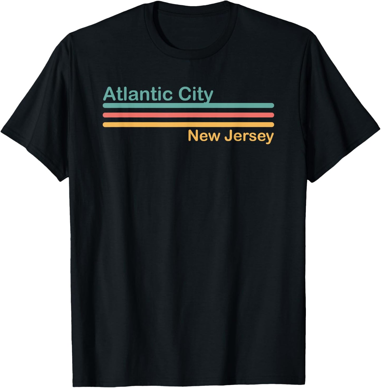 Retro Atlantic City New Jersey T-Shirt - T-Shirt | Black