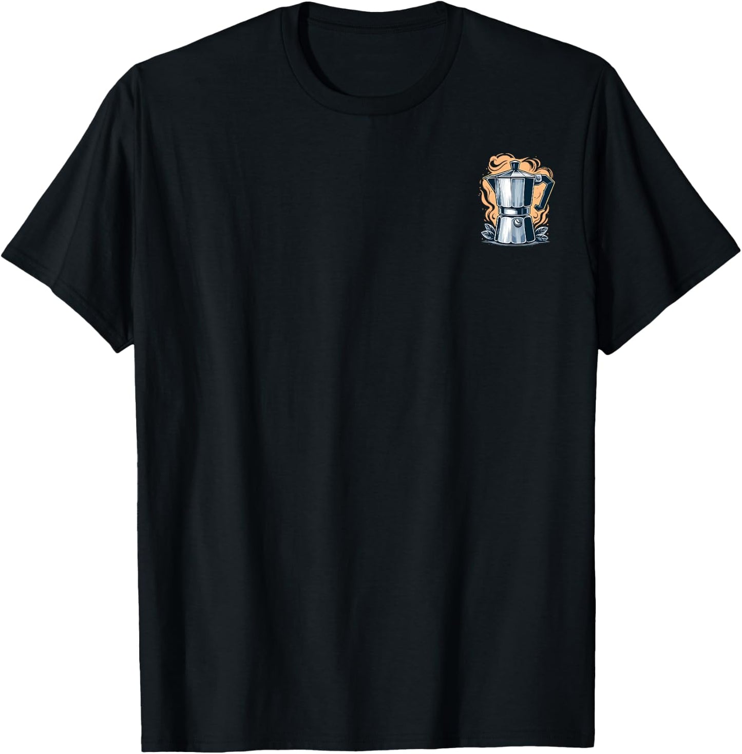 Classic Moka Pot Retro Coffee Minimalist T-Shirt - T-Shirt | Black