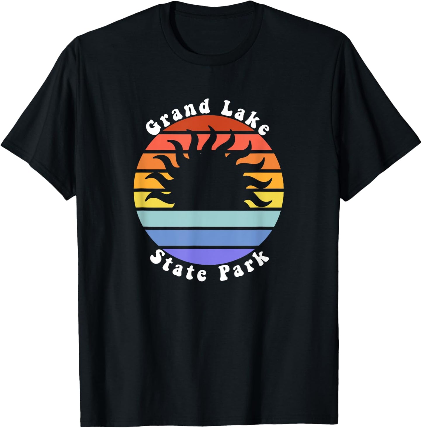 Grand Lake State Park Oklahoma Sunrise Camping Vacation T-Shirt - T-Shirt | Black