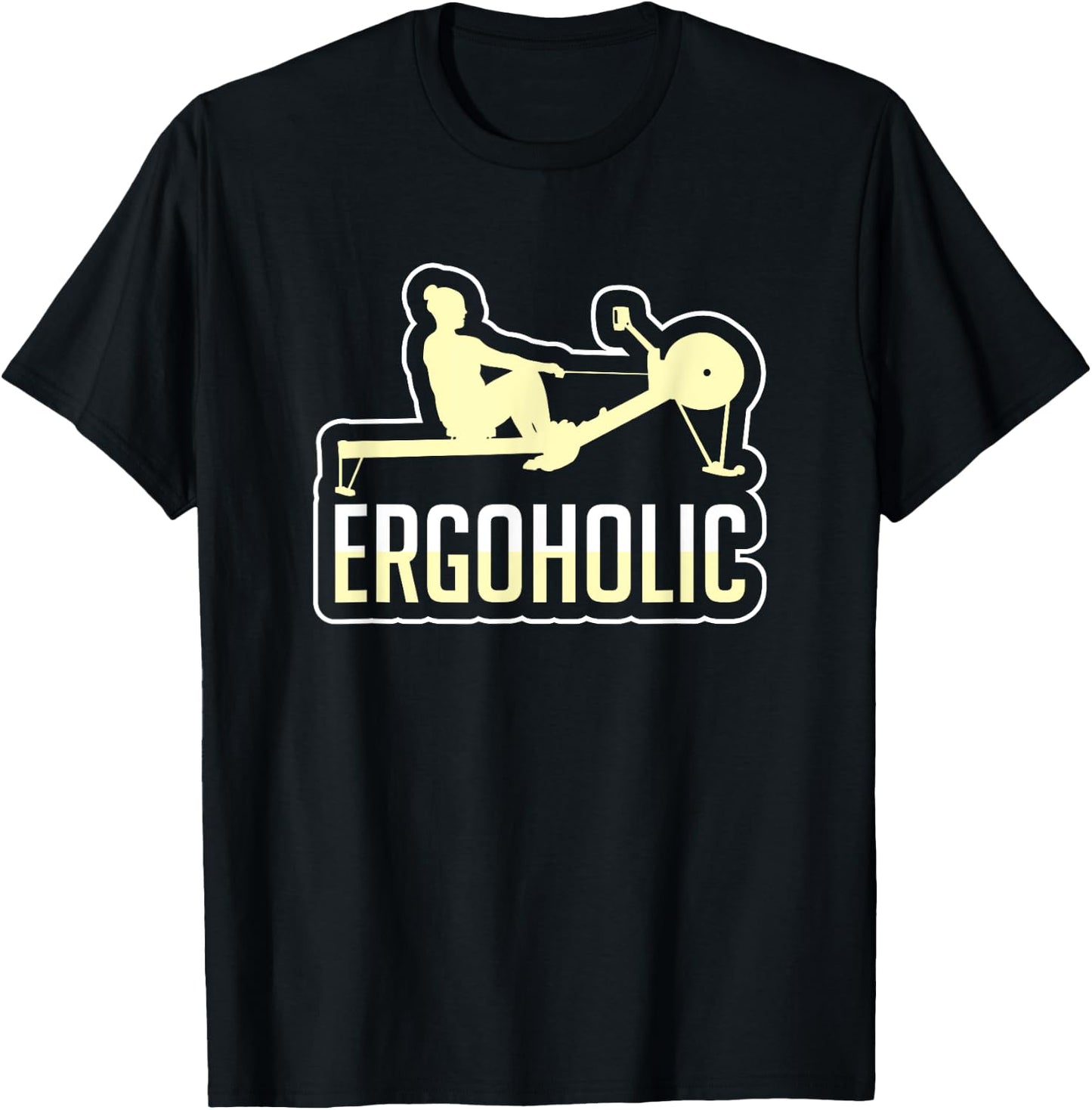 Rowing Machine Exercise Erg Workout Fitness Funny Ergometer T-Shirt - T-Shirt | Black