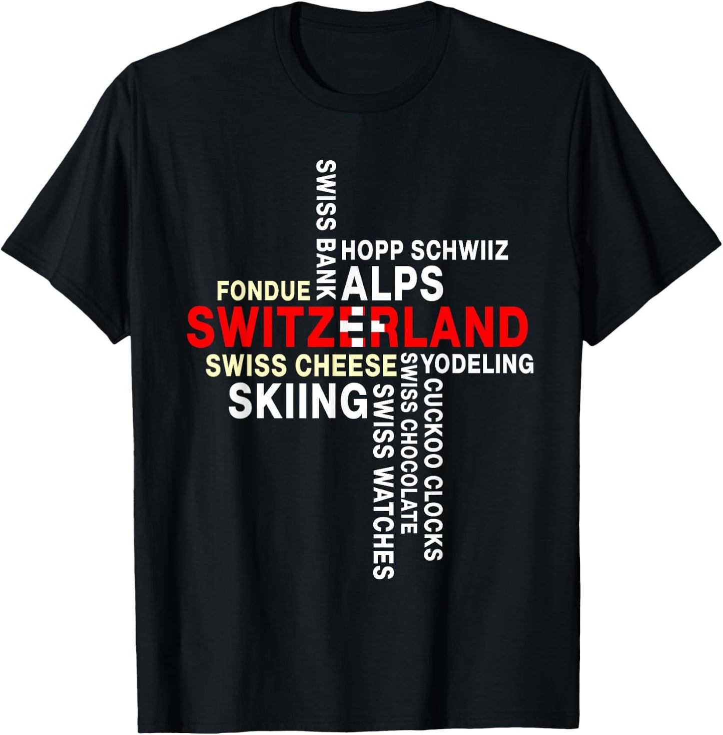 Switzerland National Day Swiss Culture Swiss Flag T-Shirt - T-Shirt | Black