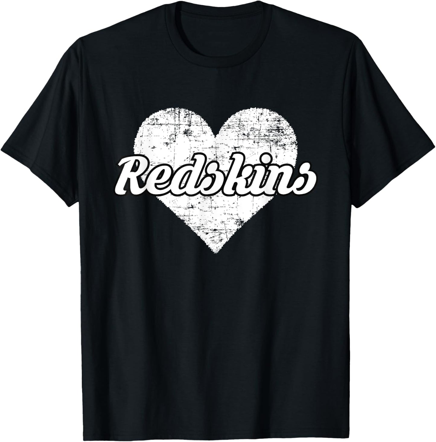 Redskins Over Distressed Heart Goshen T-Shirt - T-Shirt | Black