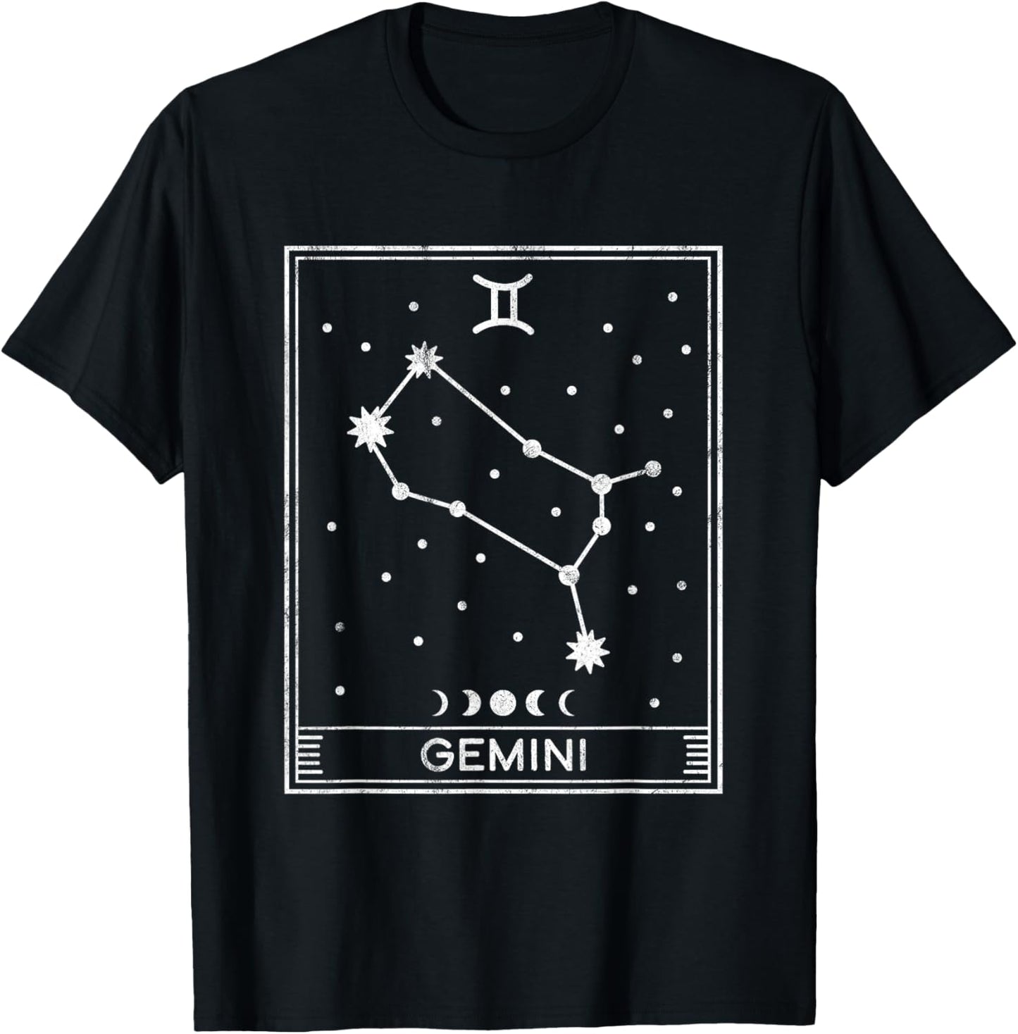 Gemini Star Sign T-Shirt - T-Shirt | Black