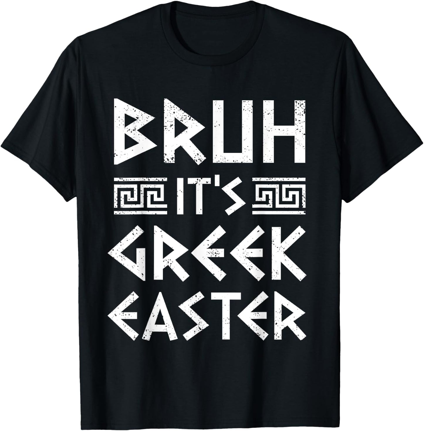 Bruh It's Greek Easter Funny Orthodox Greek Easter Kids T-Shirt - T-Shirt | Black