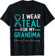 I Wear Teal For My Grandma Ovarian Cancer Awareness T-Shirt - T-Shirt | Black