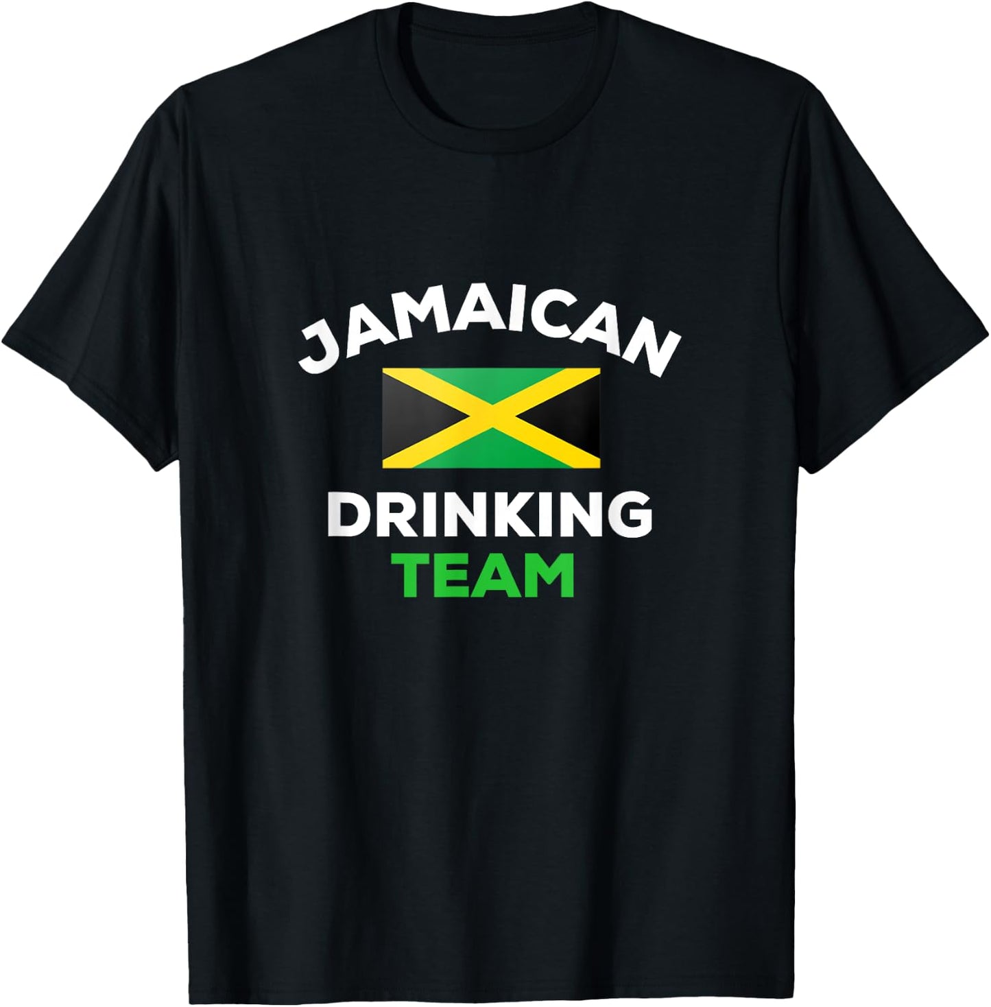 Jamaica Drinking Team Funny Jamaican Flag Beer Party T-Shirt - T-Shirt | Black
