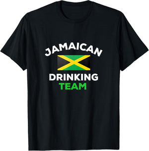 Jamaica Drinking Team Funny Jamaican Flag Beer Party T-Shirt - T-Shirt | Black