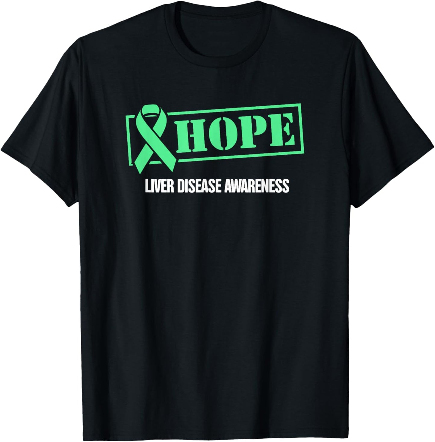 Hope - Green Ribbon Liver Disease Awareness T-Shirt - T-Shirt | Black