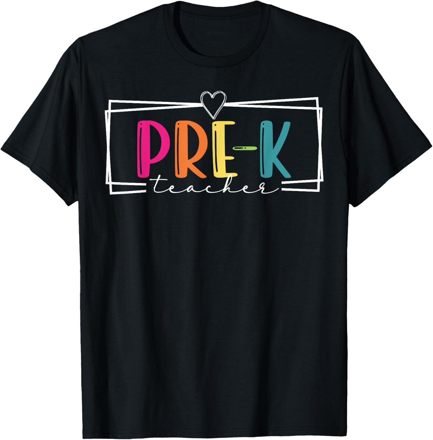 Pre-K Teacher Leopard Boho Rainbow Back To School Pre-K Crew T-Shirt - T-Shirt | Black