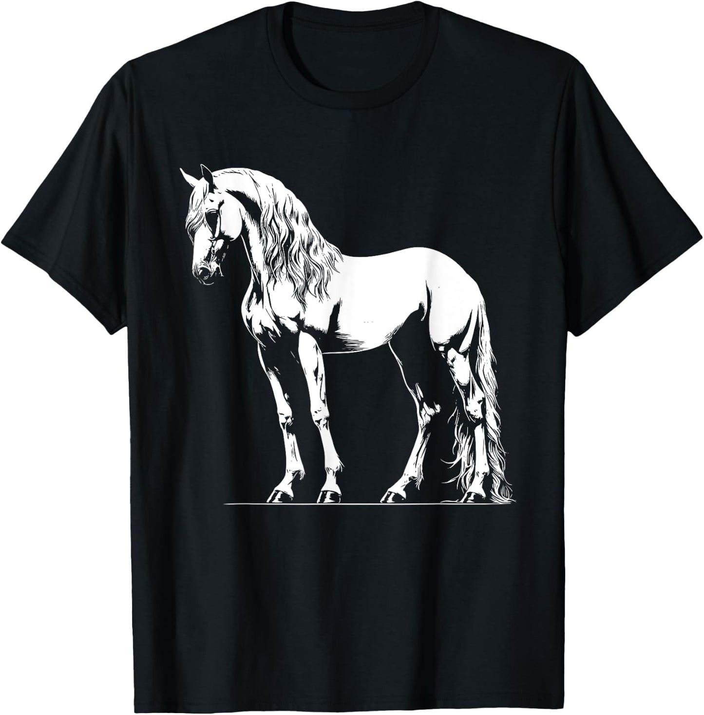 Horse Dad Mom Lover - Monochromatic Andalusian T-Shirt - T-Shirt | Black