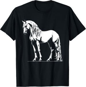 Horse Dad Mom Lover - Monochromatic Andalusian T-Shirt - T-Shirt | Black