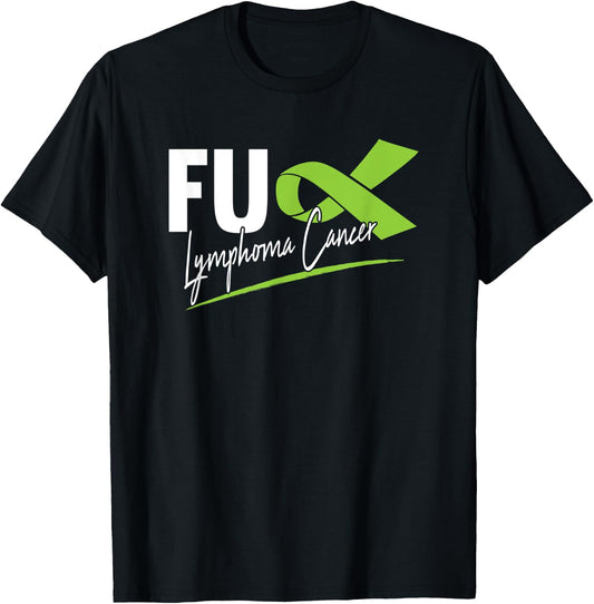 FU Lymphoma Cancer Awareness Lime Green Ribbon Survivor T-Shirt - T-Shirt | Black