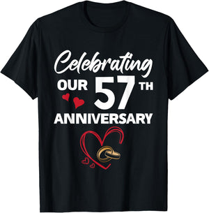 Celebrating Our 57th Wedding Anniversary 57 Year of Marriage T-Shirt - T-Shirt | Black