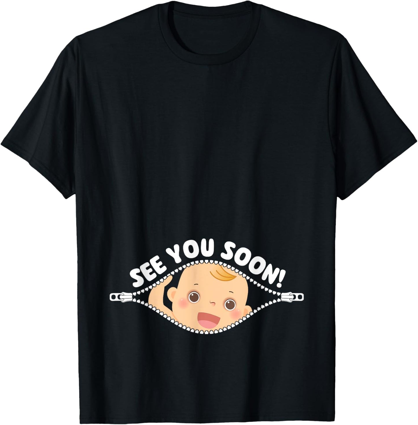 See You Soon - Gender Reveal Party Baby Shower Pregnancy T-Shirt - T-Shirt | Black