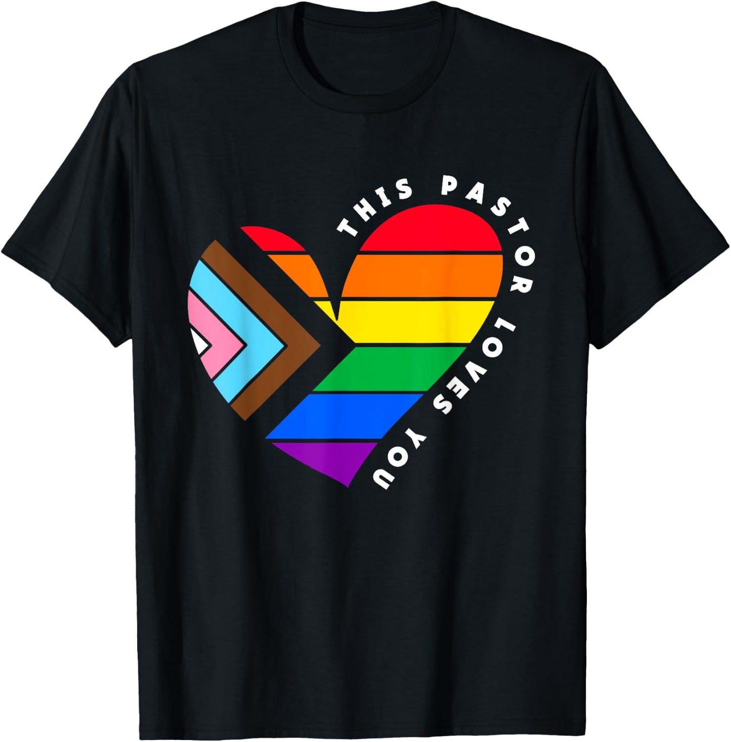 Christian Ally Inclusive Pride Clergy This Pastor Loves You T-Shirt - T-Shirt | Black