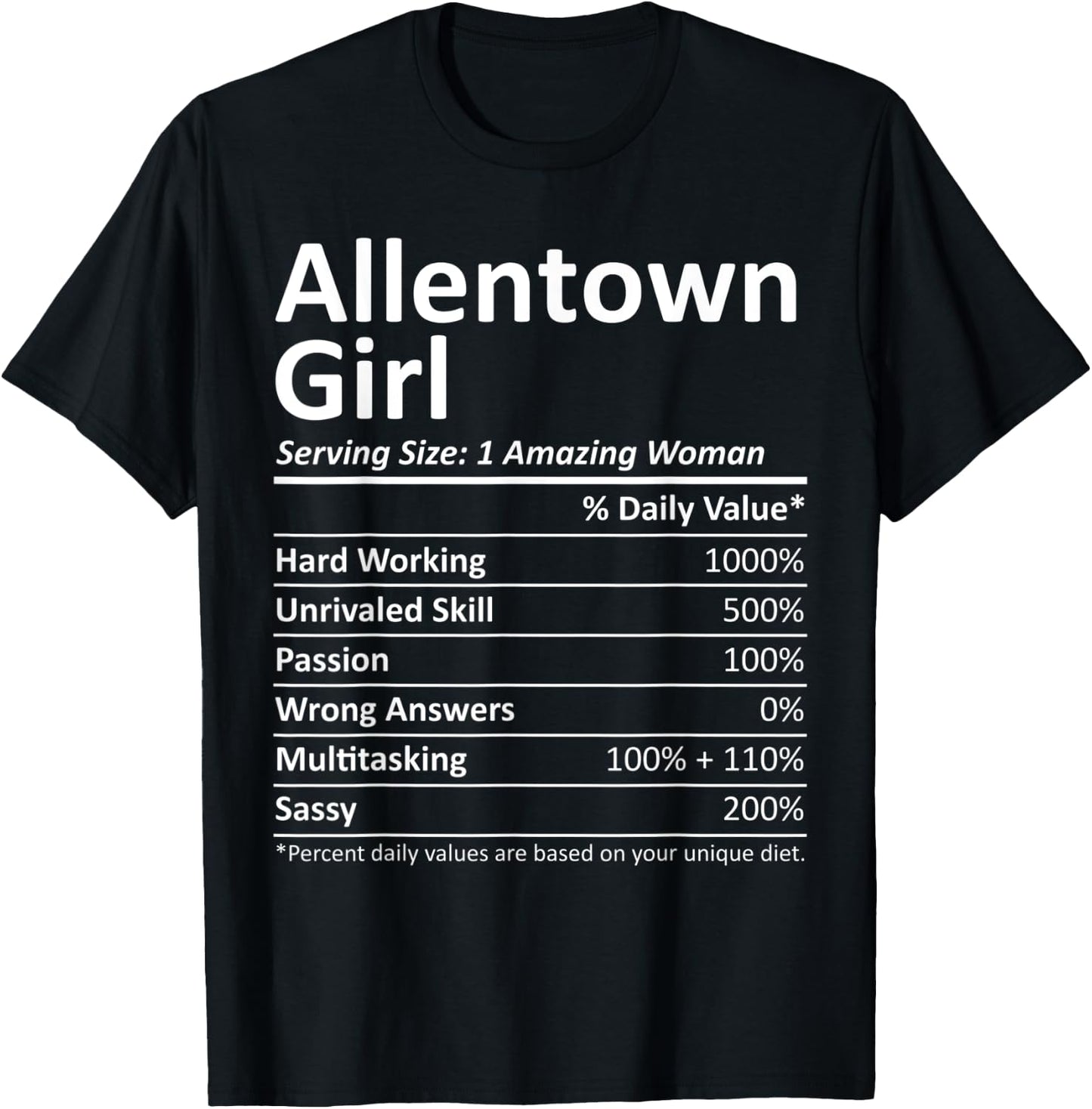 ALLENTOWN GIRL PA PENNSYLVANIA Funny City Home Roots Gift T-Shirt - T-Shirt | Black