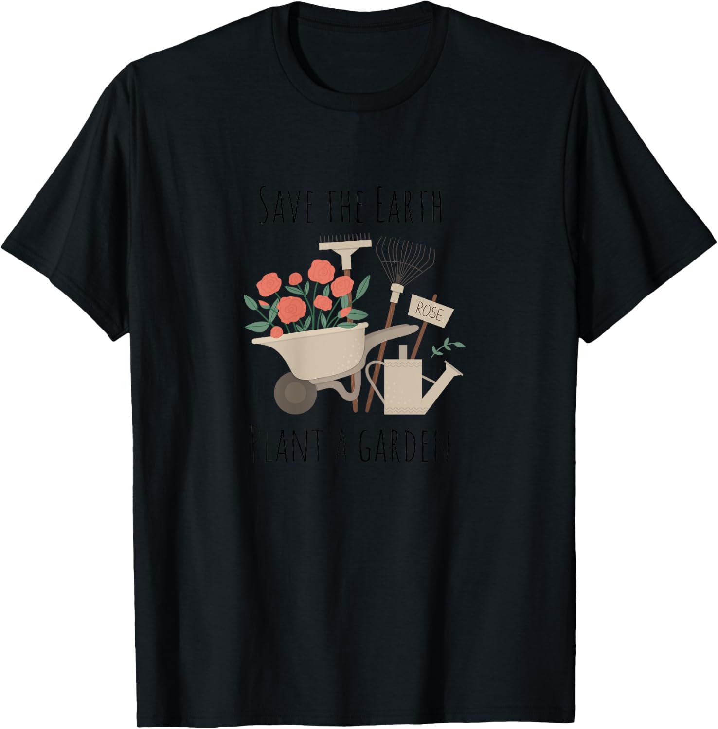Earth Day Save The Earth Gardening T-Shirt - T-Shirt | Black