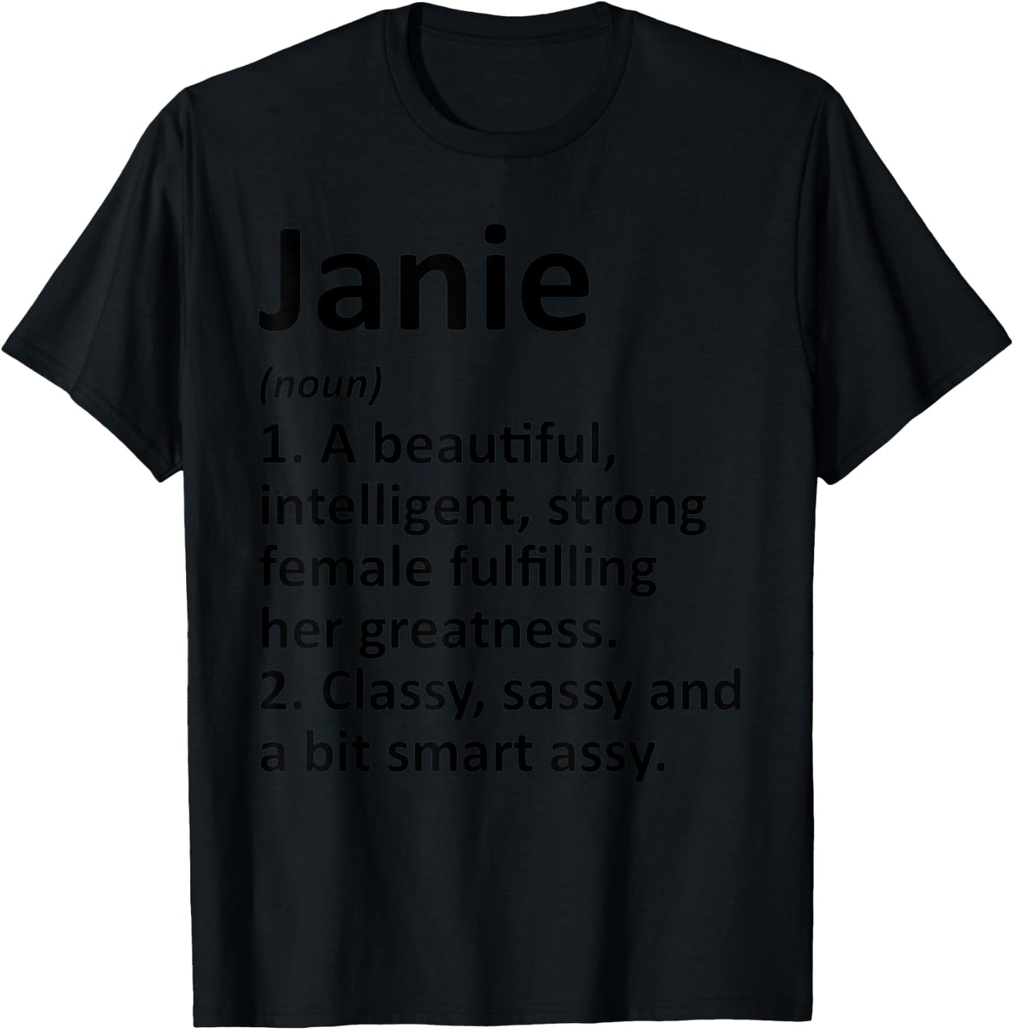 JANIE Definition Personalized Name Funny Christmas Gift T-Shirt - T-Shirt | Black