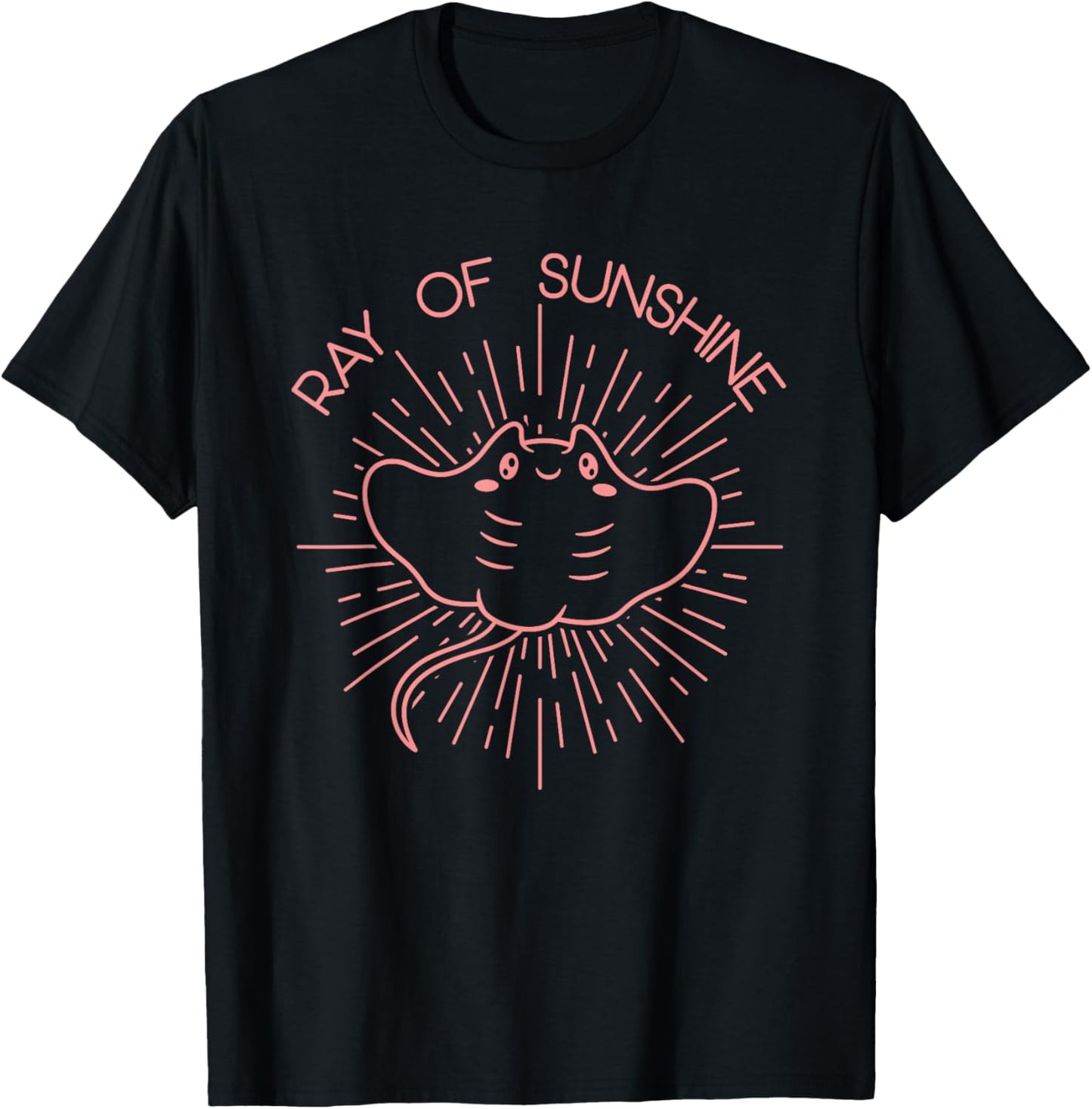 Manta ray of sunshine cute beach stingray T-Shirt - T-Shirt | Black