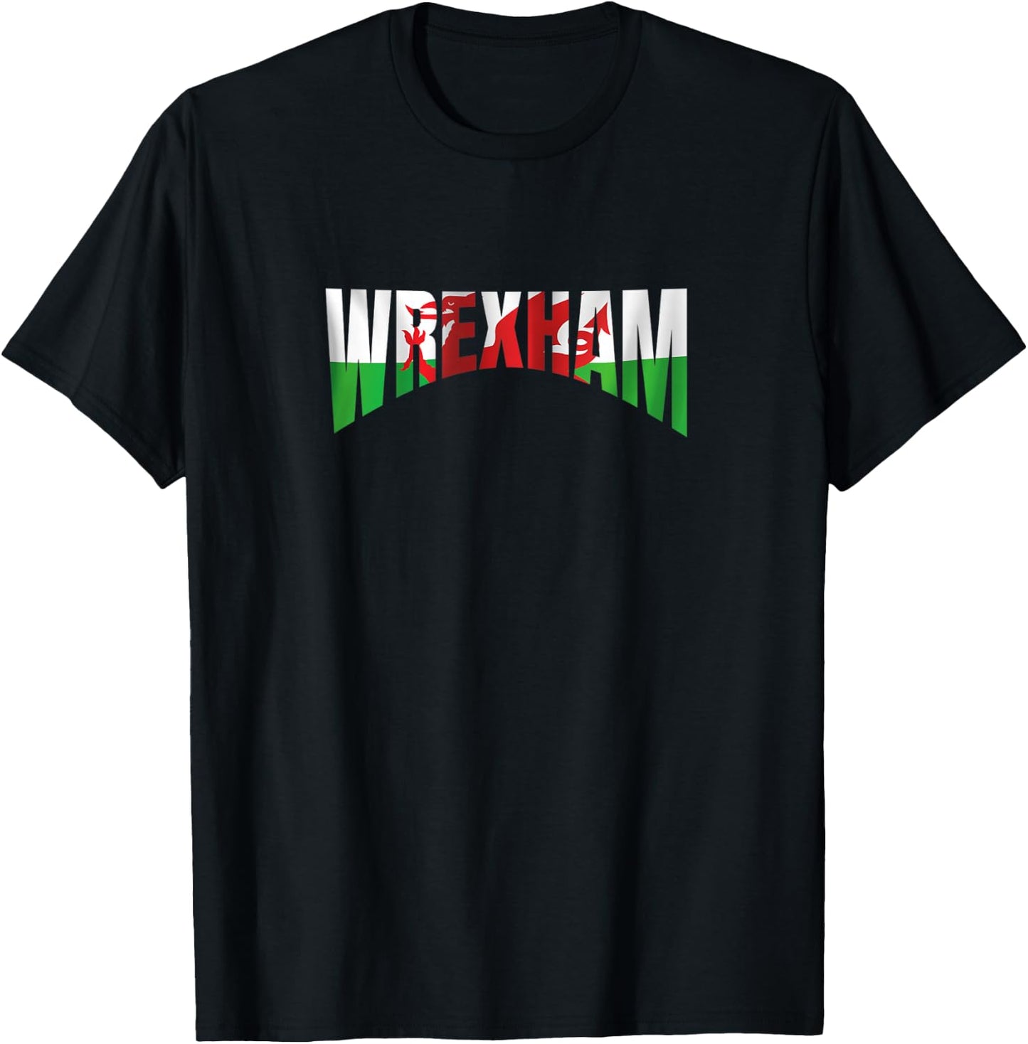 Wrexham Apparel Merchandise Wales Flag Welsh Dragon T-Shirt - T-Shirt | Black